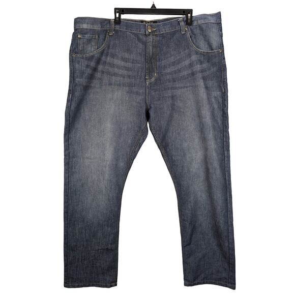 English Laundry Jeans Mens 46 x 32 Straight Whiskers Lions Crest blue Denim - Picture 1 of 8